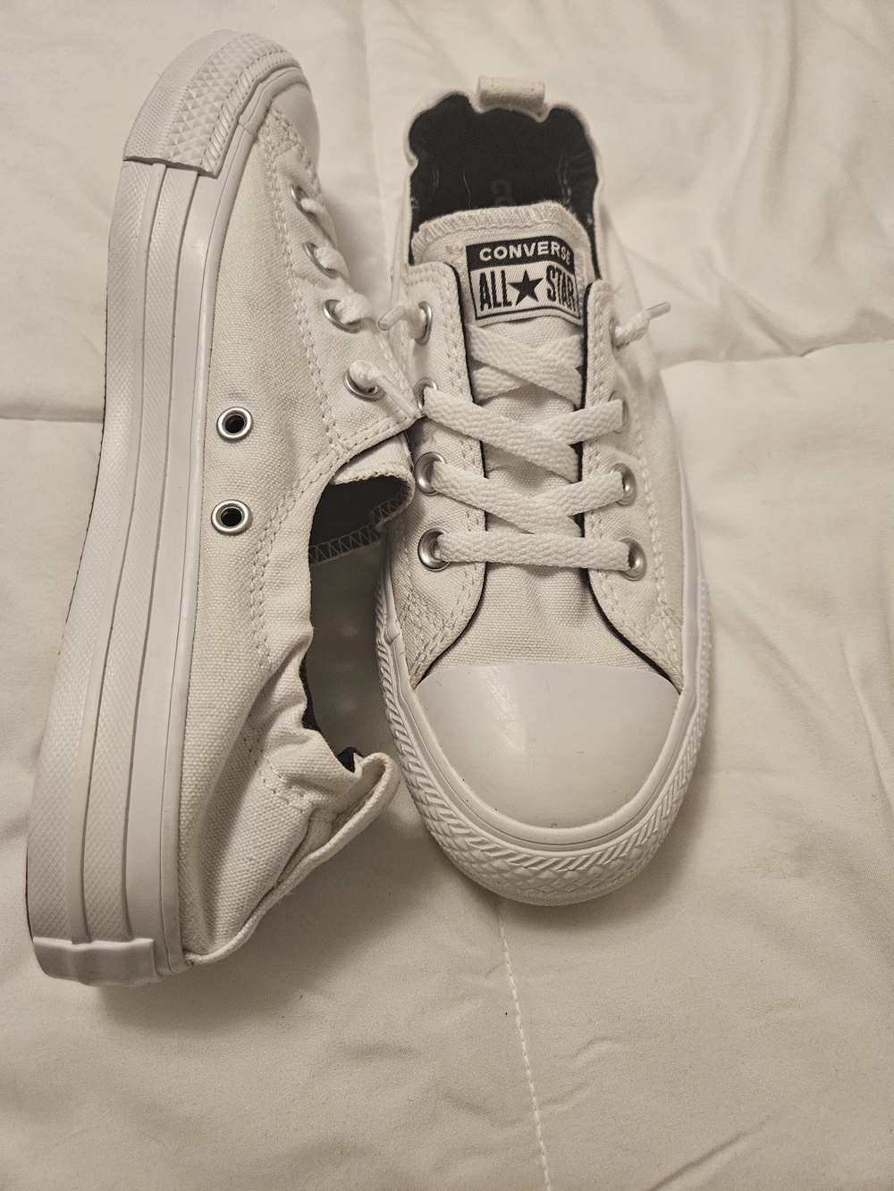 Converse All Star Low Top Canvas Sneakers in White - Picture 2 of 4